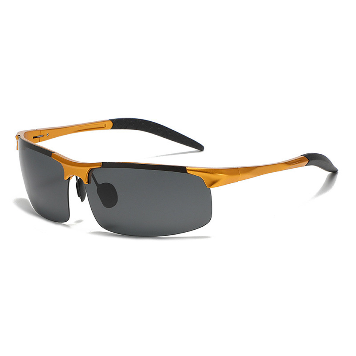 Aluminum-magnesium half-frame cycling metal sunglasses
