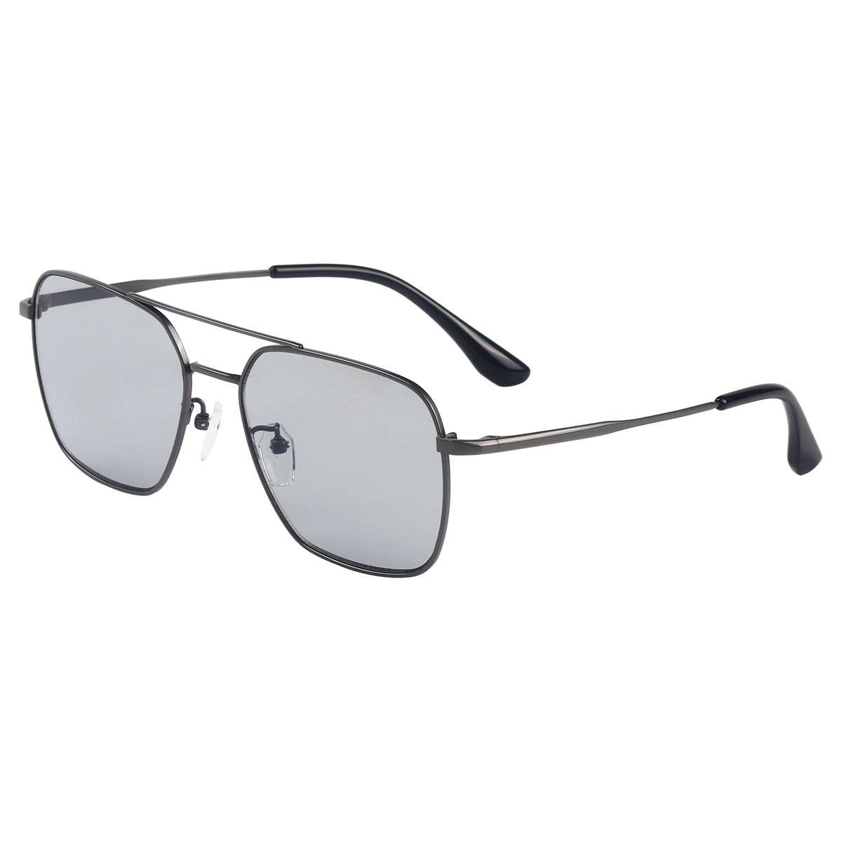 Square frame photochromic lens metal sunglasses