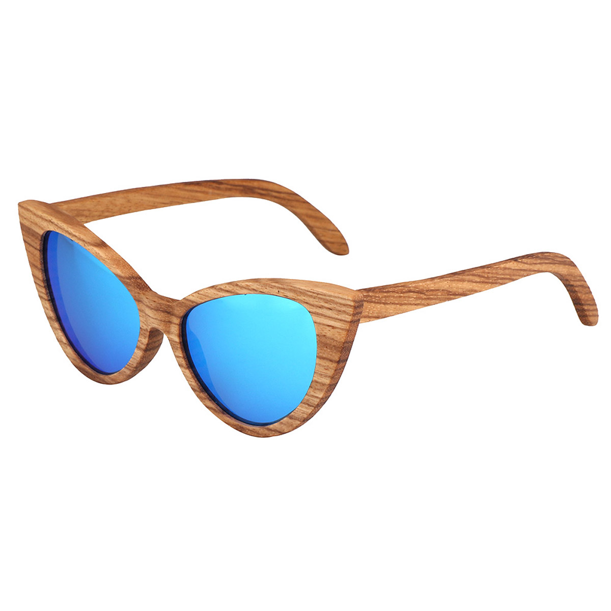 Cat-eye frame stylish wooden sunglasses