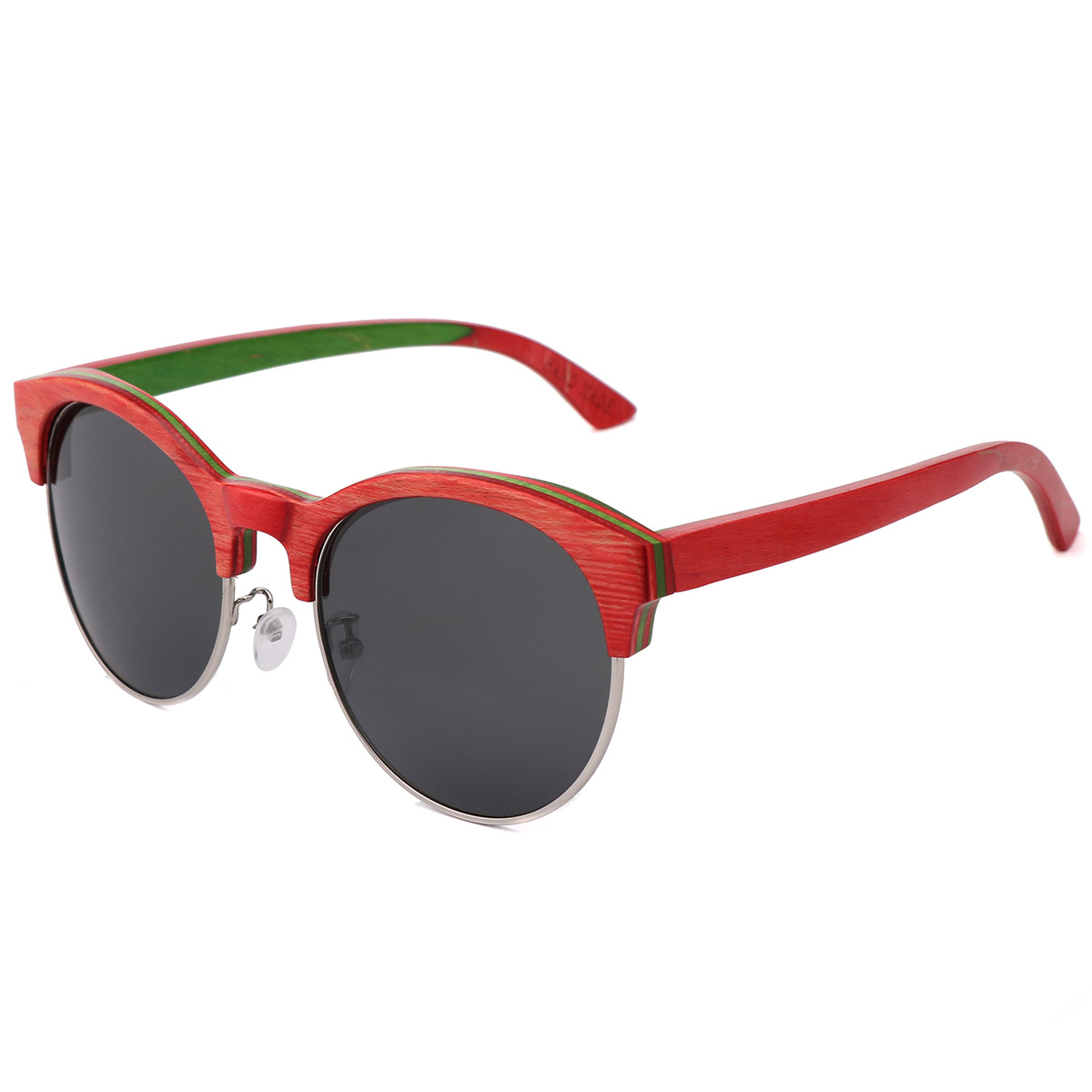 Metal frame wood grain feet stitching scratch-resistant sunglasses