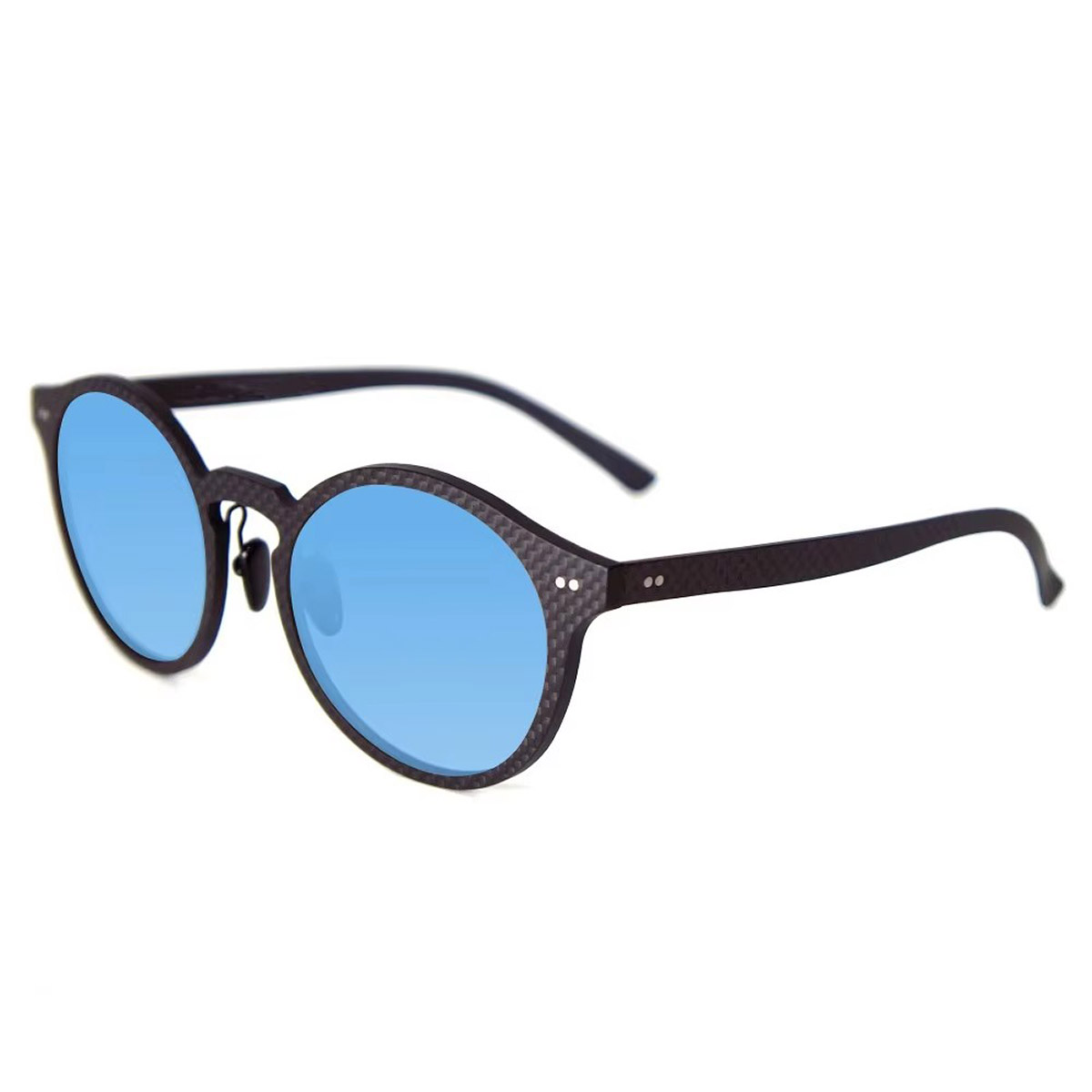 Retro Round Frame UV400 Carbon Fiber Sunglasses