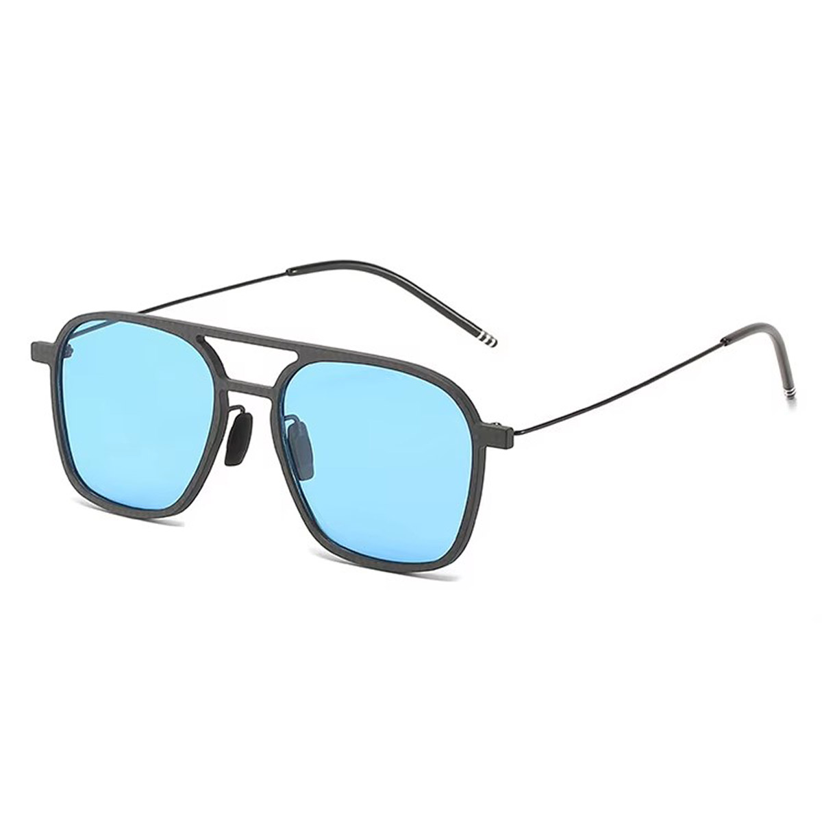 Retro Large Square Carbon Fiber Sunglasses