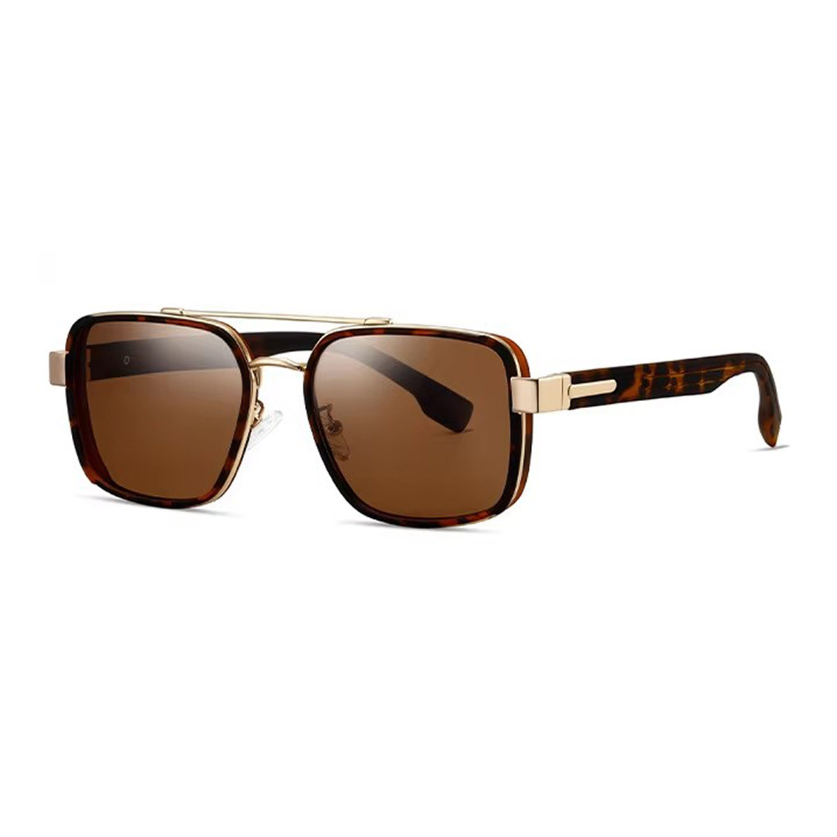 Metal Square Frame TR Temple Gradient Sunglasses