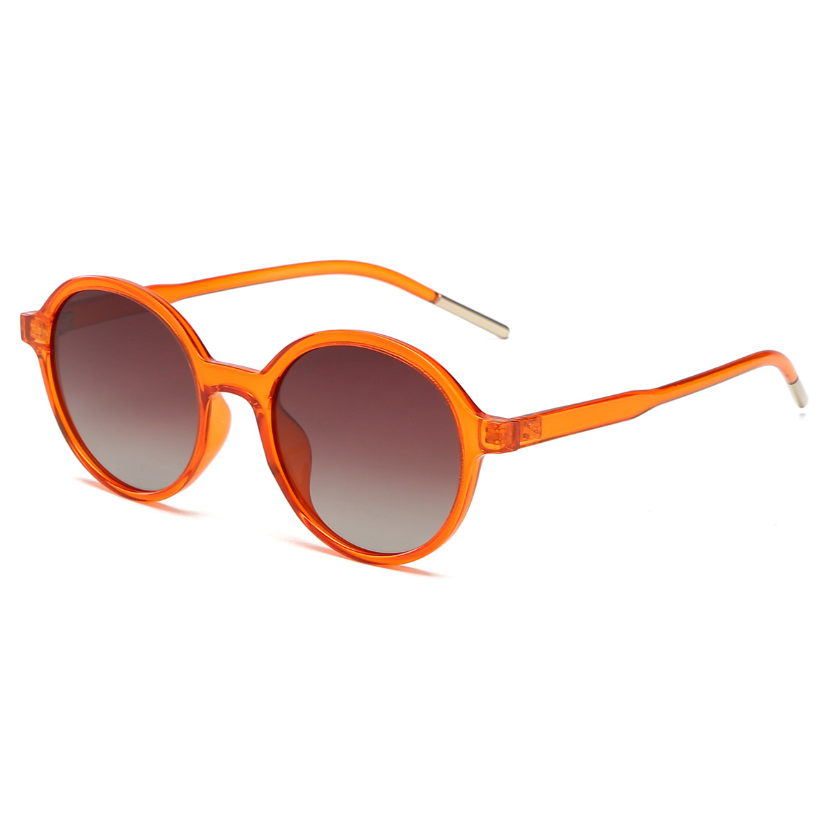 Transparent Colorful Round Frame Dyed TR/PC Sunglasses